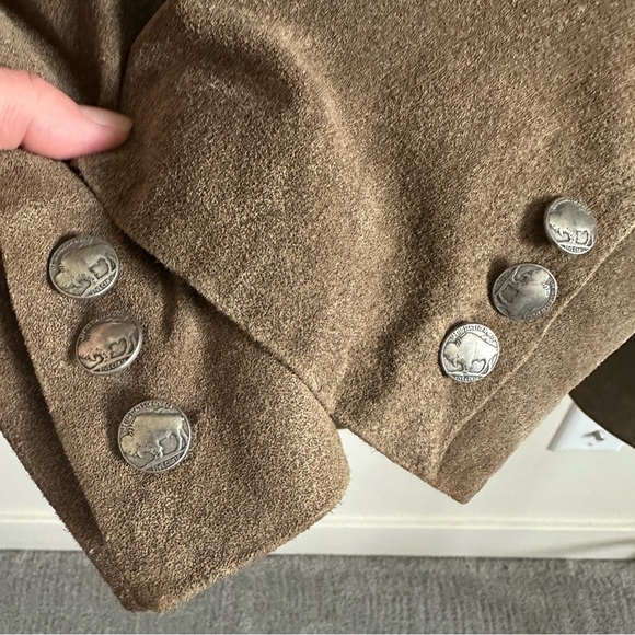 Cabelas Men’s Suede Leather Sport Coat Size 46 Regular Brown - Picture 6 of 7